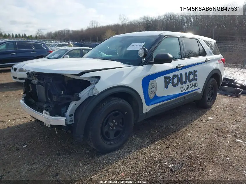 2022 Ford Police Interceptor VIN: 1FM5K8AB6NGB47531 Lot: 41936531