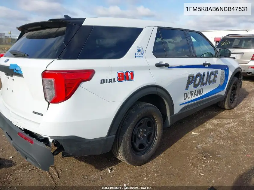 2022 Ford Police Interceptor VIN: 1FM5K8AB6NGB47531 Lot: 41936531