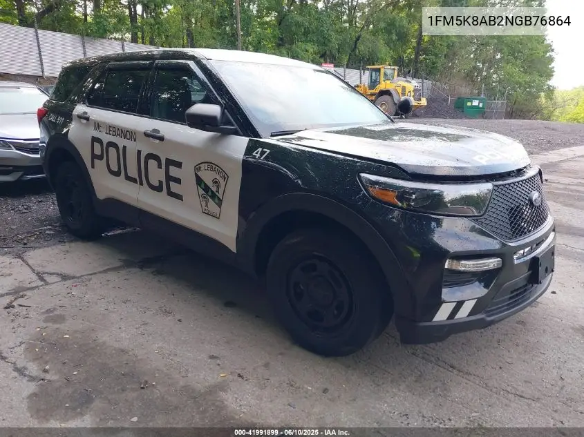 2022 Ford Police Interceptor VIN: 1FM5K8AB2NGB76864 Lot: 41991899