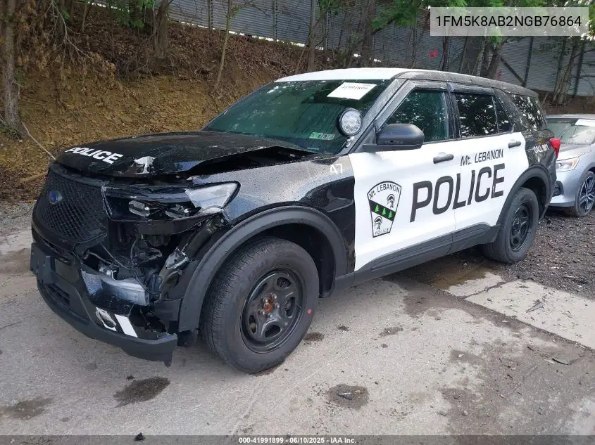 2022 Ford Police Interceptor VIN: 1FM5K8AB2NGB76864 Lot: 41991899