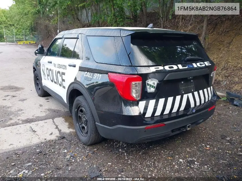 2022 Ford Police Interceptor VIN: 1FM5K8AB2NGB76864 Lot: 41991899