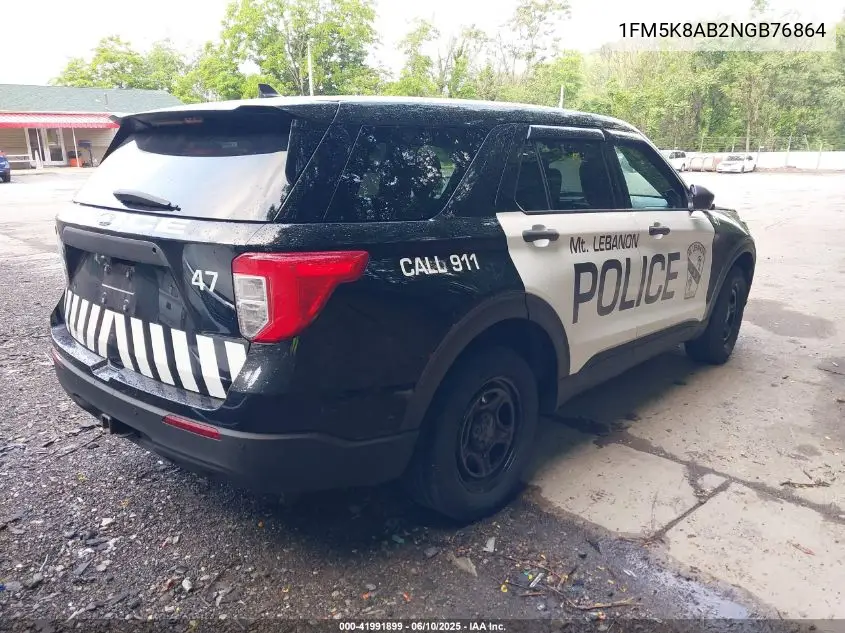 2022 Ford Police Interceptor VIN: 1FM5K8AB2NGB76864 Lot: 41991899