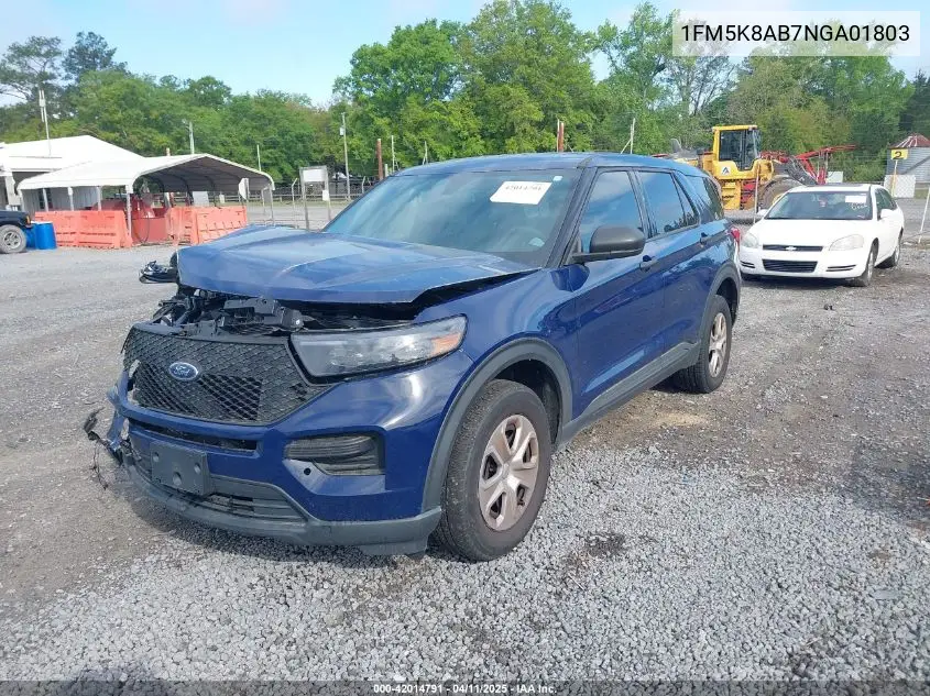 2022 Ford Police Interceptor VIN: 1FM5K8AB7NGA01803 Lot: 42014791