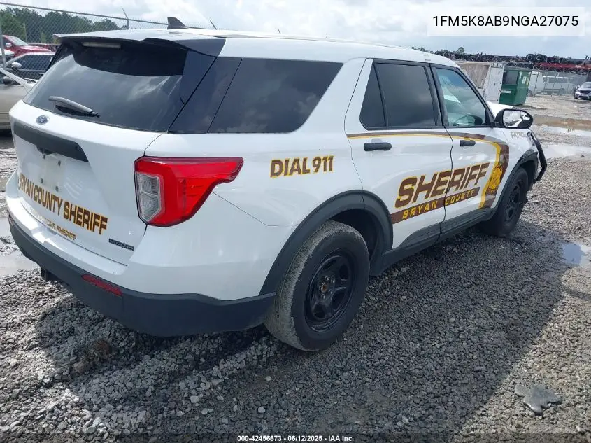 2022 Ford Police Interceptor VIN: 1FM5K8AB9NGA27075 Lot: 42456673