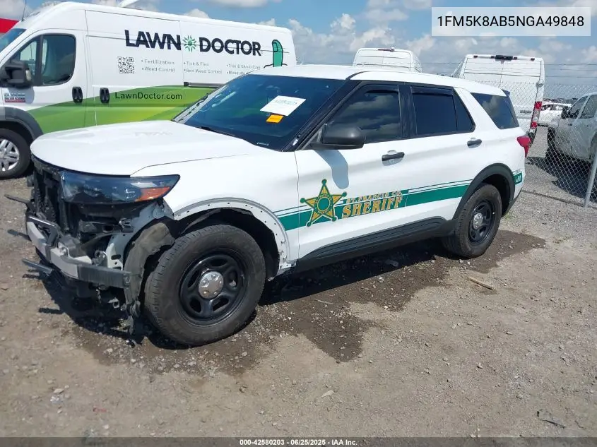 2022 Ford Police Interceptor VIN: 1FM5K8AB5NGA49848 Lot: 42580203