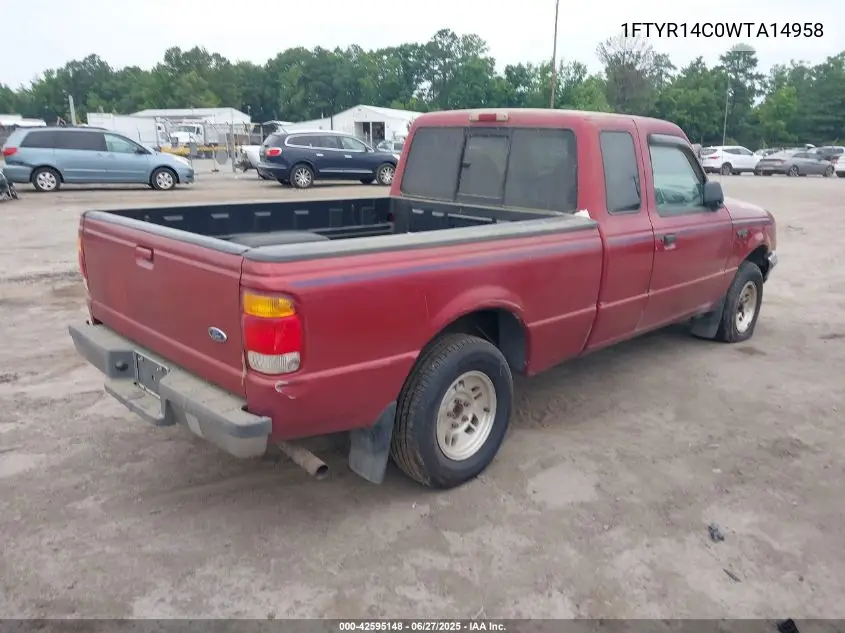 1998 Ford Ranger Xl/Xlt VIN: 1FTYR14C0WTA14958 Lot: 42595148
