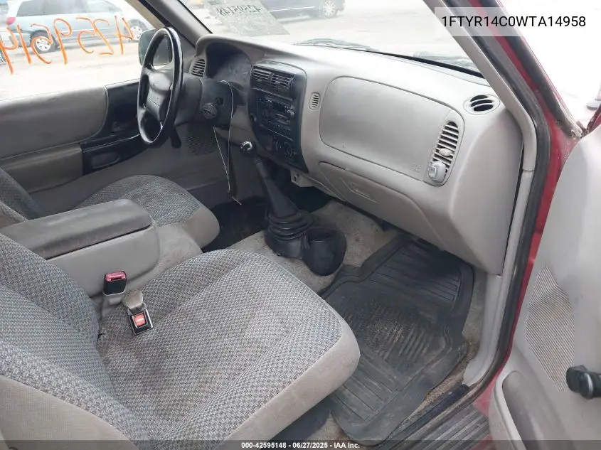 1998 Ford Ranger Xl/Xlt VIN: 1FTYR14C0WTA14958 Lot: 42595148