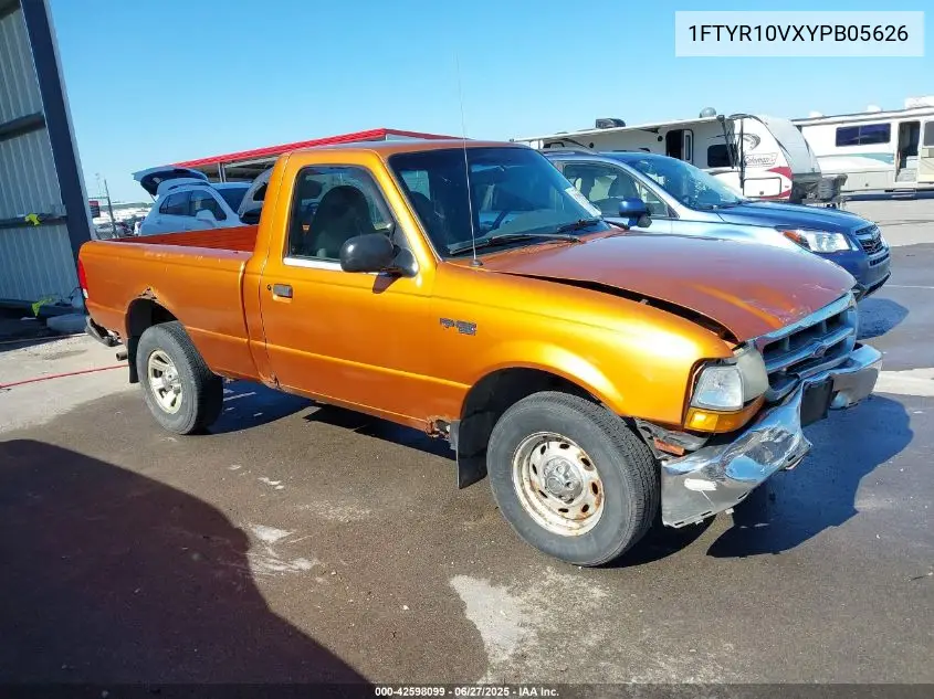 2000 Ford Ranger Xl/Xlt VIN: 1FTYR10VXYPB05626 Lot: 42598099