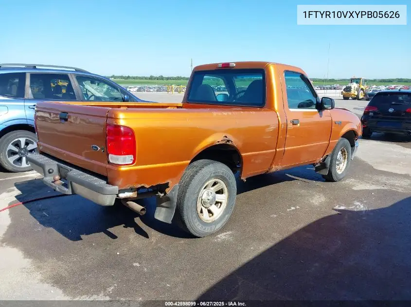 2000 Ford Ranger Xl/Xlt VIN: 1FTYR10VXYPB05626 Lot: 42598099