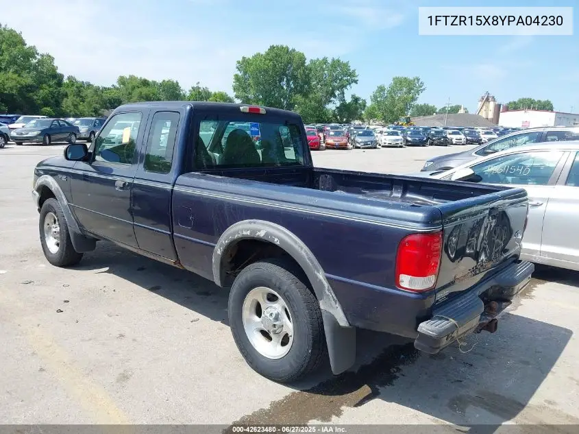 2000 Ford Ranger Xlt VIN: 1FTZR15X8YPA04230 Lot: 42623480