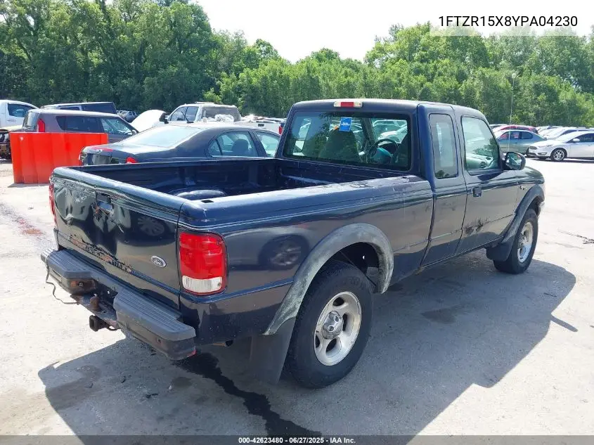 2000 Ford Ranger Xlt VIN: 1FTZR15X8YPA04230 Lot: 42623480