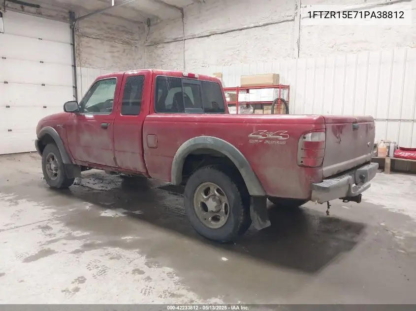 2001 Ford Ranger Super Cab VIN: 1FTZR15E71PA38812 Lot: 42233812