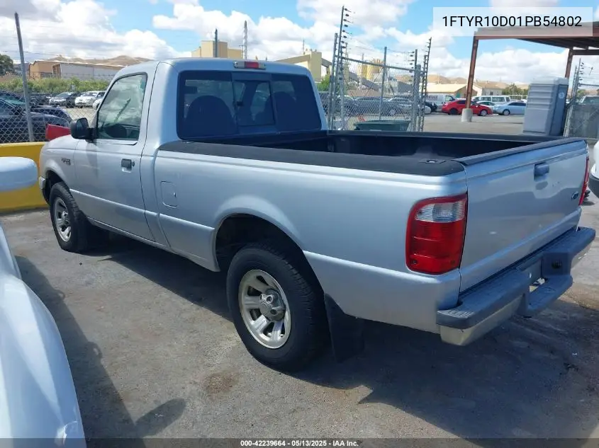 2001 Ford Ranger Xl/Xlt VIN: 1FTYR10D01PB54802 Lot: 42239664