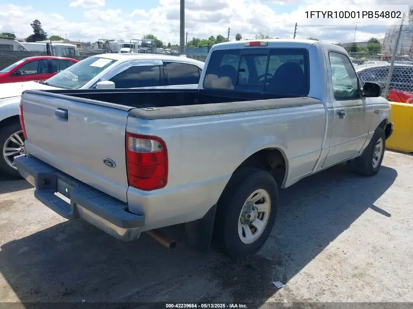 2001 Ford Ranger Xl/Xlt VIN: 1FTYR10D01PB54802 Lot: 42239664