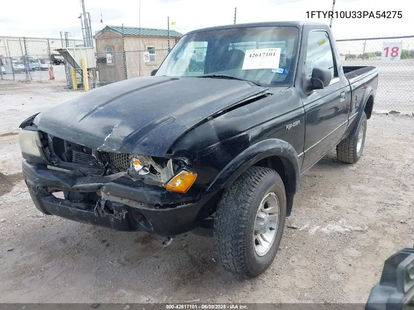 2003 Ford Ranger VIN: 1FTYR10U33PA54275 Lot: 42617101