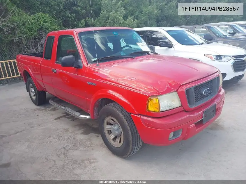 2004 Ford Ranger Edge/Tremor/Xl/Xlt VIN: 1FTYR14U94PB28567 Lot: 42606271