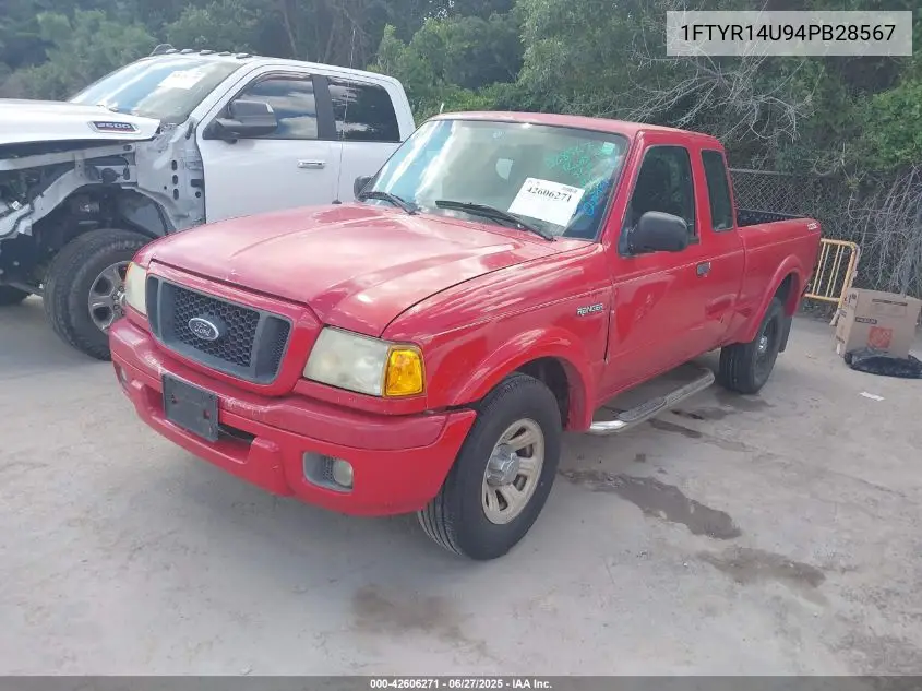 2004 Ford Ranger Edge/Tremor/Xl/Xlt VIN: 1FTYR14U94PB28567 Lot: 42606271