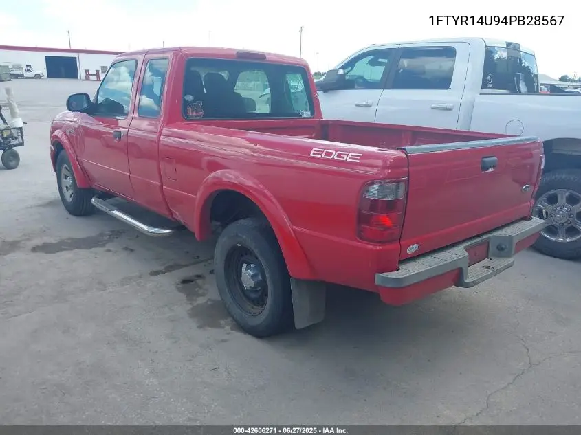 2004 Ford Ranger Edge/Tremor/Xl/Xlt VIN: 1FTYR14U94PB28567 Lot: 42606271