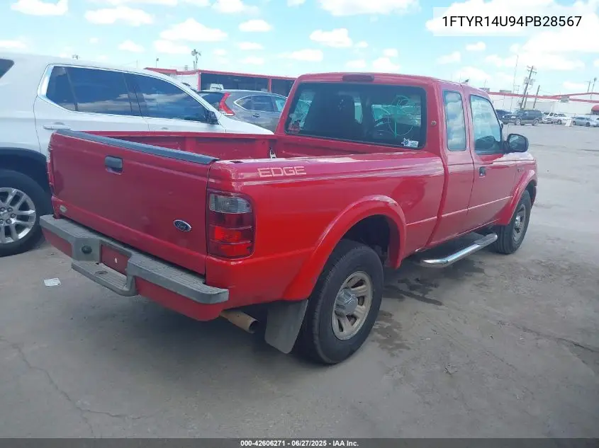 2004 Ford Ranger Edge/Tremor/Xl/Xlt VIN: 1FTYR14U94PB28567 Lot: 42606271