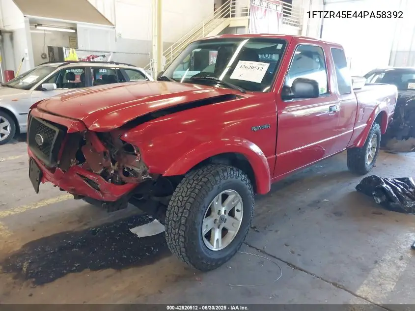 2004 Ford Ranger Edge/Tremor/Xlt VIN: 1FTZR45E44PA58392 Lot: 42620512