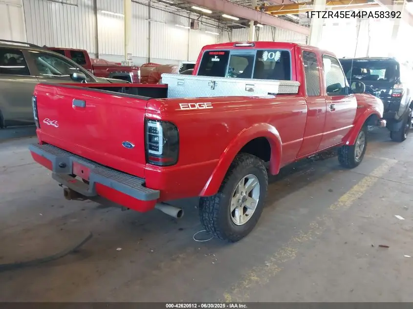 2004 Ford Ranger Edge/Tremor/Xlt VIN: 1FTZR45E44PA58392 Lot: 42620512