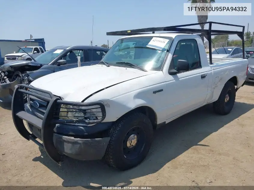 2005 Ford Ranger Edge/Stx/Xl/Xls/Xlt VIN: 1FTYR10U95PA94332 Lot: 42735528