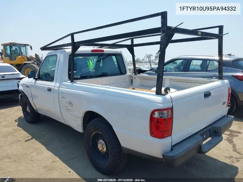 2005 Ford Ranger Edge/Stx/Xl/Xls/Xlt VIN: 1FTYR10U95PA94332 Lot: 42735528