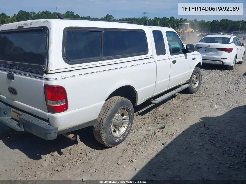 2006 Ford Ranger Xl/Xlt VIN: 1FTYR14D06PA92089 Lot: 42608445