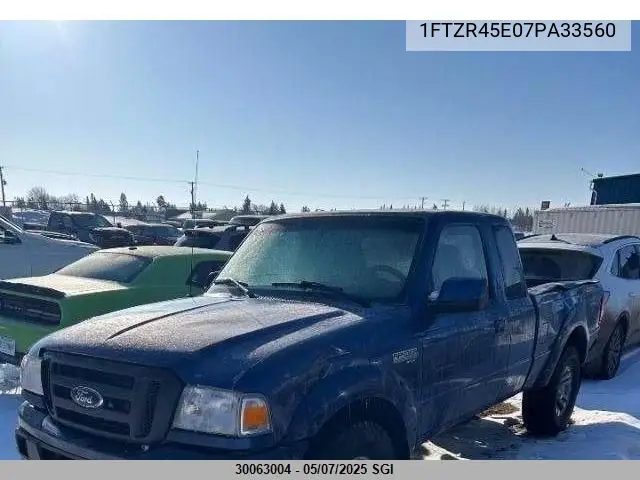 2007 Ford Ranger Super Cab VIN: 1FTZR45E07PA33560 Lot: 30063004