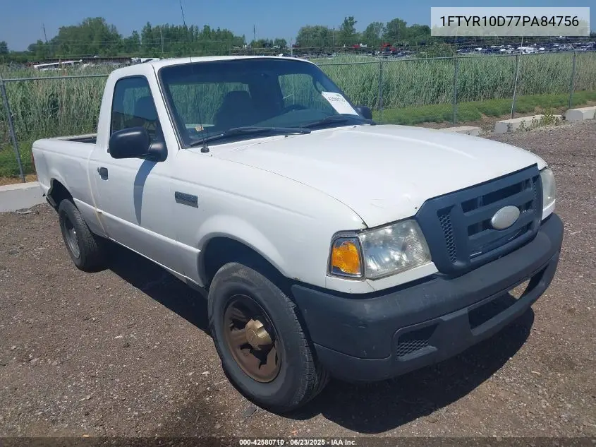 2007 Ford Ranger Stx/Xl/Xlt VIN: 1FTYR10D77PA84756 Lot: 42580710