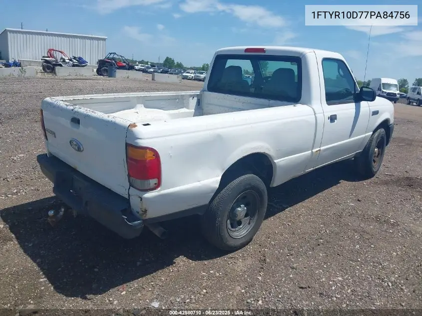 2007 Ford Ranger Stx/Xl/Xlt VIN: 1FTYR10D77PA84756 Lot: 42580710