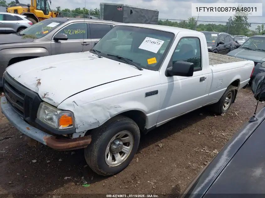 2007 Ford Ranger Stx/Xl/Xlt VIN: 1FTYR10D87PA48011 Lot: 42745673