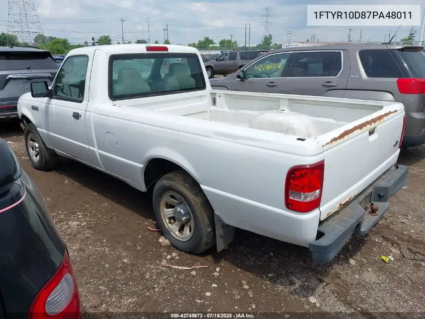 2007 Ford Ranger Stx/Xl/Xlt VIN: 1FTYR10D87PA48011 Lot: 42745673