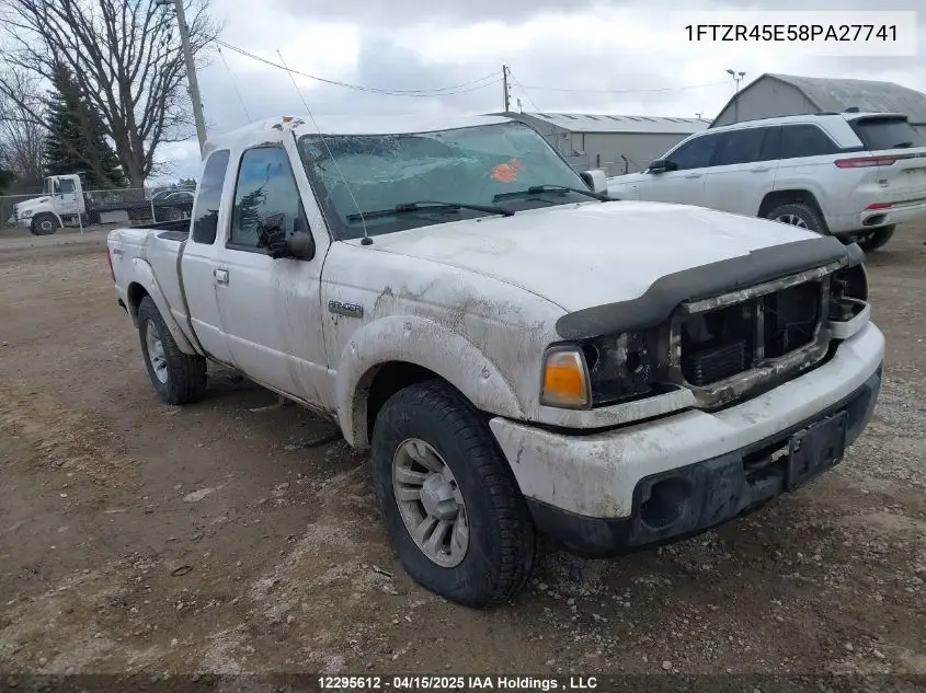 2008 Ford Ranger Fx4 Off-Road/Sport/Xl/Xlt VIN: 1FTZR45E58PA27741 Lot: 12295612