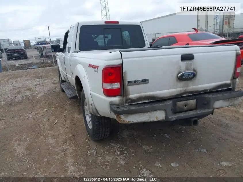 2008 Ford Ranger Fx4 Off-Road/Sport/Xl/Xlt VIN: 1FTZR45E58PA27741 Lot: 12295612