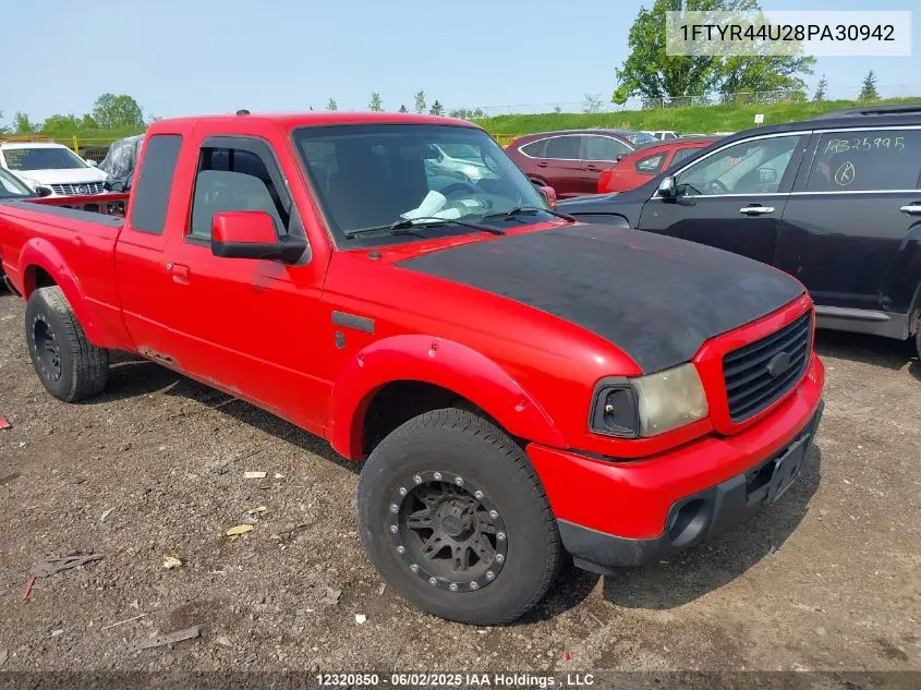 2008 Ford Ranger Sport/Xl/Xlt VIN: 1FTYR44U28PA30942 Lot: 12320850