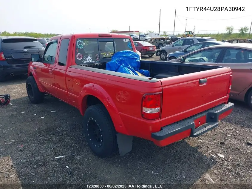 2008 Ford Ranger Sport/Xl/Xlt VIN: 1FTYR44U28PA30942 Lot: 12320850