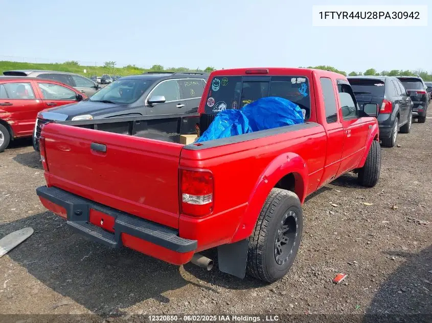 2008 Ford Ranger Sport/Xl/Xlt VIN: 1FTYR44U28PA30942 Lot: 12320850