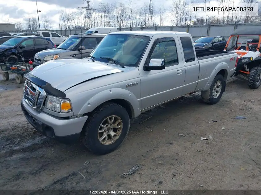 2010 Ford Ranger Sport/Xlt VIN: 1FTLR4FE6APA00378 Lot: 12282428