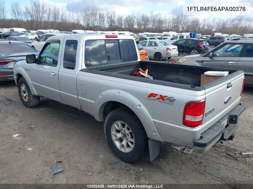 2010 Ford Ranger Sport/Xlt VIN: 1FTLR4FE6APA00378 Lot: 12282428