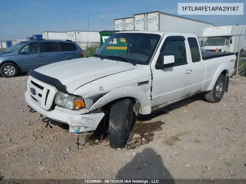 2010 Ford Ranger Sport/Xlt VIN: 1FTLR4FE1APA29187 Lot: 12339660