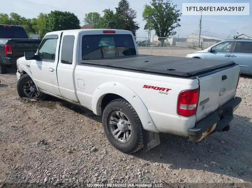 2010 Ford Ranger Sport/Xlt VIN: 1FTLR4FE1APA29187 Lot: 12339660