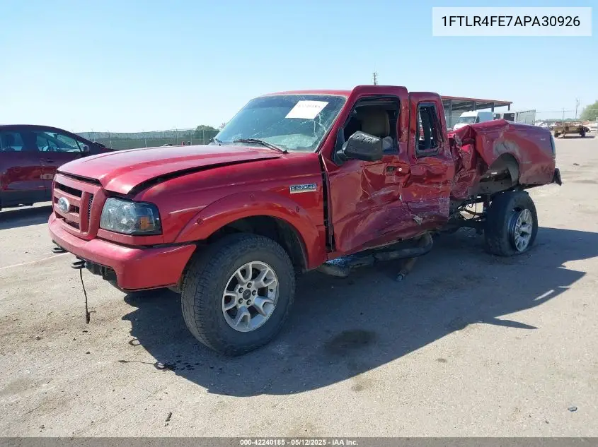 2010 Ford Ranger Sport/Xlt VIN: 1FTLR4FE7APA30926 Lot: 42240185