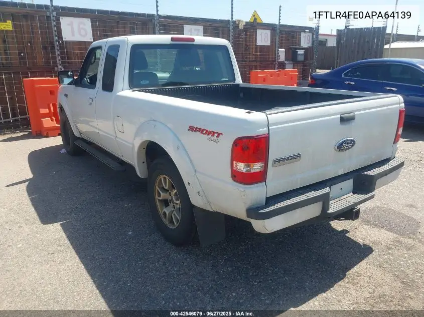 2010 Ford Ranger Sport/Xlt VIN: 1FTLR4FE0APA64139 Lot: 42546079