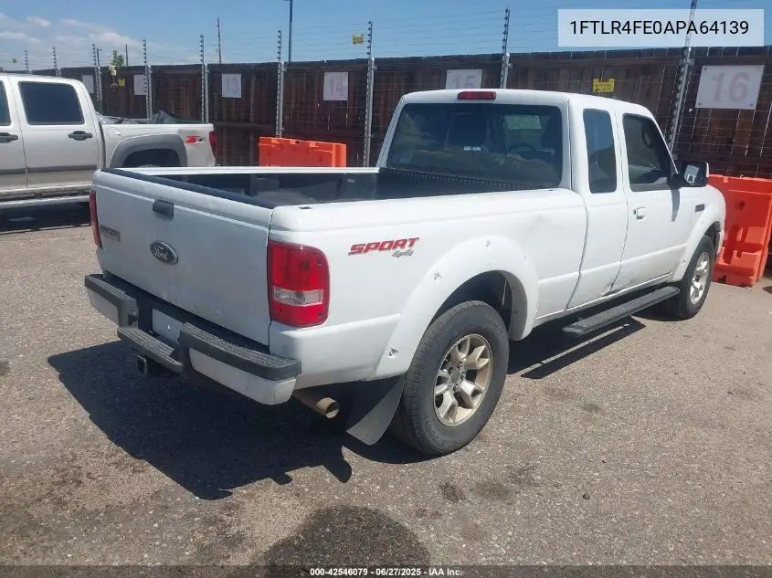 2010 Ford Ranger Sport/Xlt VIN: 1FTLR4FE0APA64139 Lot: 42546079