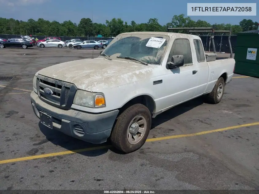 2010 Ford Ranger Xl/Xlt VIN: 1FTLR1EE7APA72058 Lot: 42552694