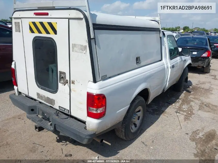 2011 Ford Ranger VIN: 1FTKR1AD2BPA98691 Lot: 42746989
