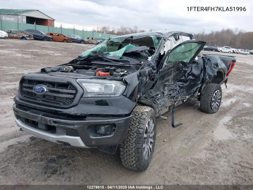 2019 Ford Ranger VIN: 1FTER4FH7KLA51996 Lot: 12279815