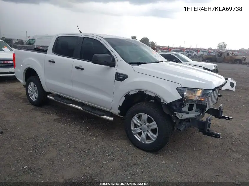 2019 Ford Ranger Xlt VIN: 1FTER4EH7KLA69738 Lot: 42735314