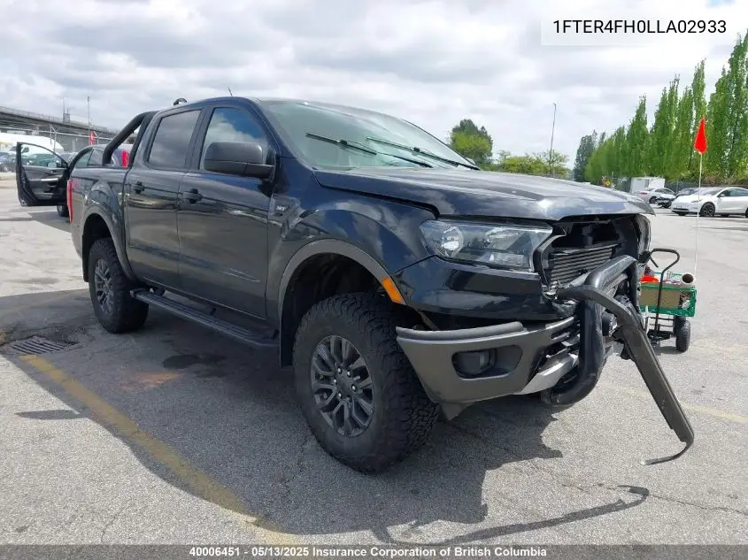2020 Ford Ranger Xl/Xlt/Lariat VIN: 1FTER4FH0LLA02933 Lot: 40006451